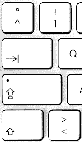 Keyboard layout showing mentioned keys