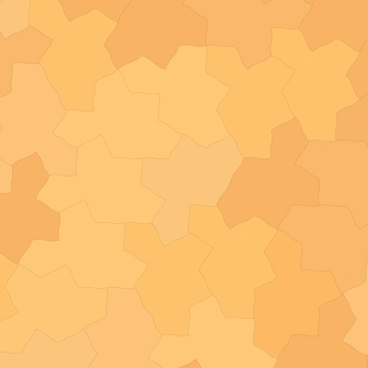 Large interlocking Spectre tiles in shades of orange.